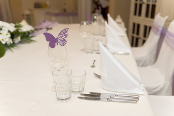 Table set for an event party or wedding