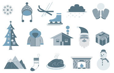 Winter and Merry Christmas Vectors and Icons