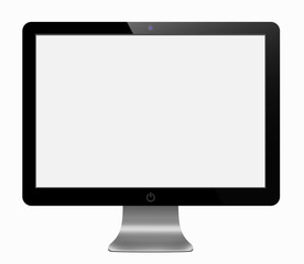Modern screen computer on white background