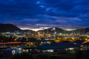 Naklejka premium Hua Hin city in twilight, Thailand