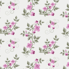 Fototapeta na wymiar Vector retro floral pattern with flowers