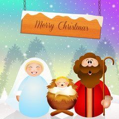 Nativity scene cartoon