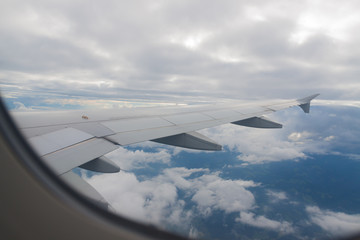 Blick aus Flugzeug, Tragfläche