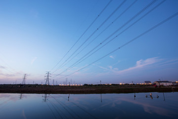 high voltage transmittion tower and landscape