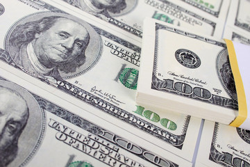 Stack of 100 dollarbills