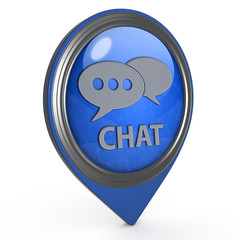 Chat pointer icon on white background
