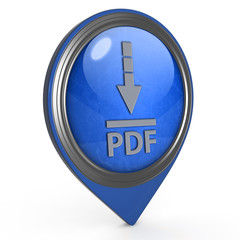 Pdf download pointer icon on white background