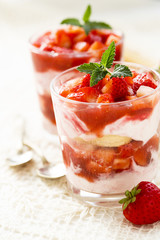 Strawberry dessert with fresh berries
