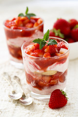 Strawberry dessert with fresh berries