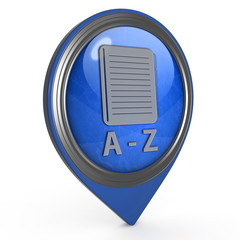 A-Z pointer icon on white background