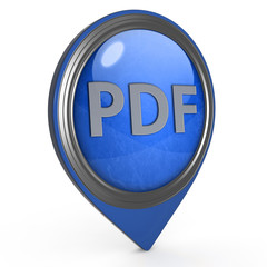 Pdf pointer icon on white background