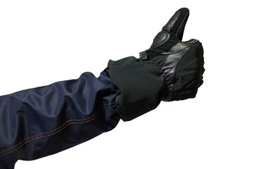 OK gesture in winter glove