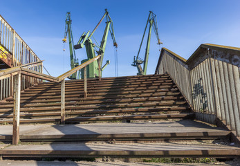 The shipyard cranes - obrazy, fototapety, plakaty
