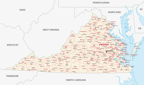 virginia administrative map