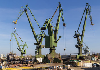 The shipyard cranes