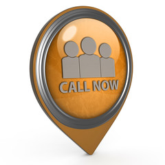 call now pointer icon on white background
