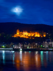 Obraz na płótnie Canvas Heidelberger Schloss bei Vollmond