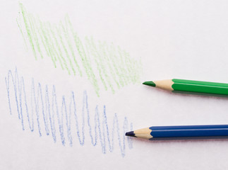 Two color pencils