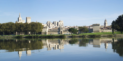 Fototapeta premium Avignon, France, across the Rhone