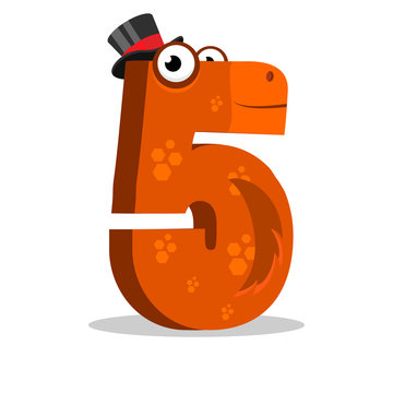 The English alphabet. Figure 5, the fifth. Number horse.