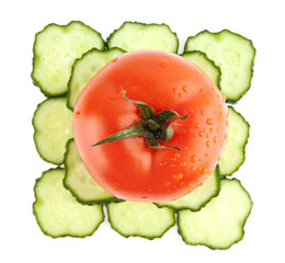 cucumbers and tomatoes