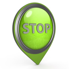 stop pointer icon on white background