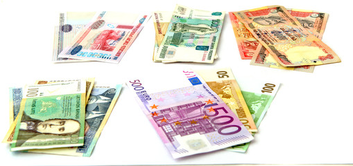 Currency notes from various countries