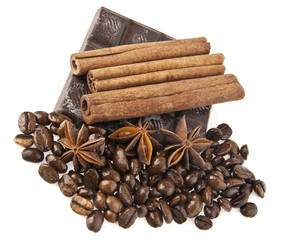 chocolate,coffee and spices