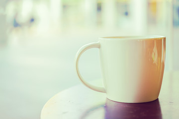 Coffee cup in coffee shop