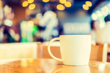 Coffee cup in coffee shop