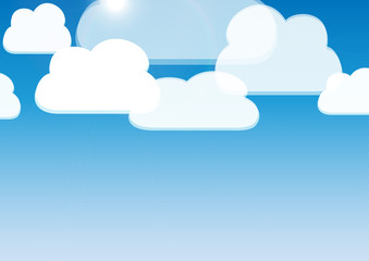 blue sky with sunlight and clouds