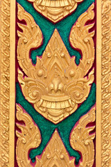 Thai Motifs on wall at Buddhist Church