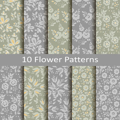 set of ten flower patterns