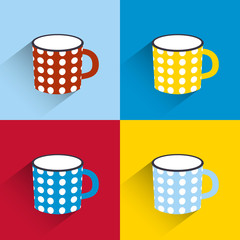 Milk mug. Vector color concept.