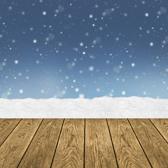 Winter / Holz / Schnee / Hintergrund