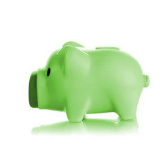 Green piggy bank