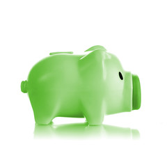Green piggy bank