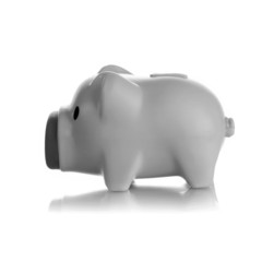 Gray piggy bank