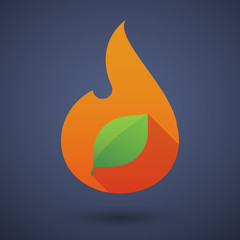 Flame icon with a leaf