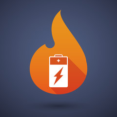 Flame icon with a battery