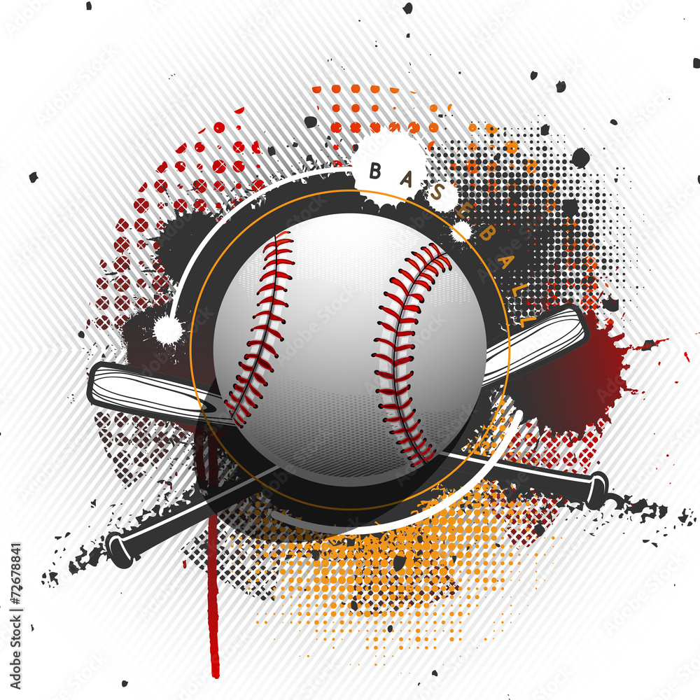 Wall mural grunge baseball background