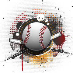 Grunge baseball background