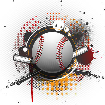 Grunge baseball background