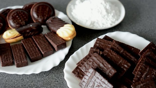 cookies (sweets) - chocolate wafers - sugar
