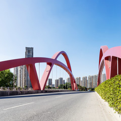 Road bridge of modern city in china