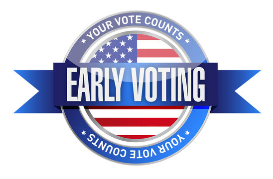 early voting seal illustration design