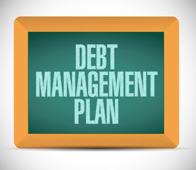 debt management plan sign illustration