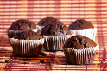 the muffins with chocolate