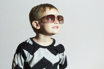 Smiling little boy in sunglasses.Child.Kids fashion