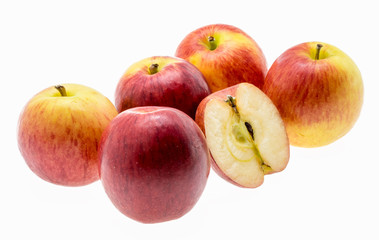 gala apples over white background